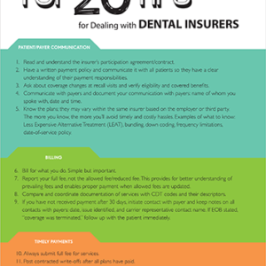 Top 20 Tips for Dealing with Dental Insurers